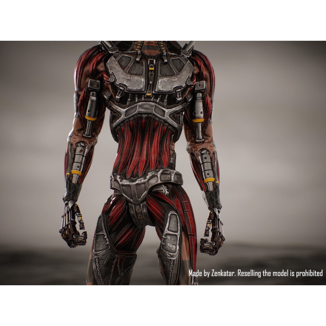 Horror Robot 3D Model – Game-Ready Low-Poly Rigged Character - View 6
