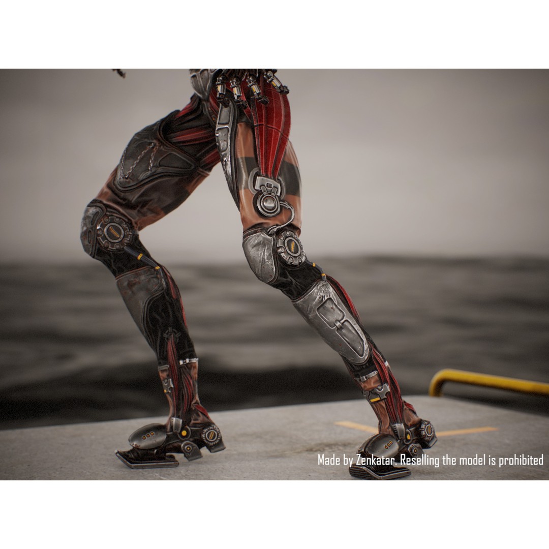 Horror Robot 3D Model – Game-Ready Low-Poly Rigged Character - View 8