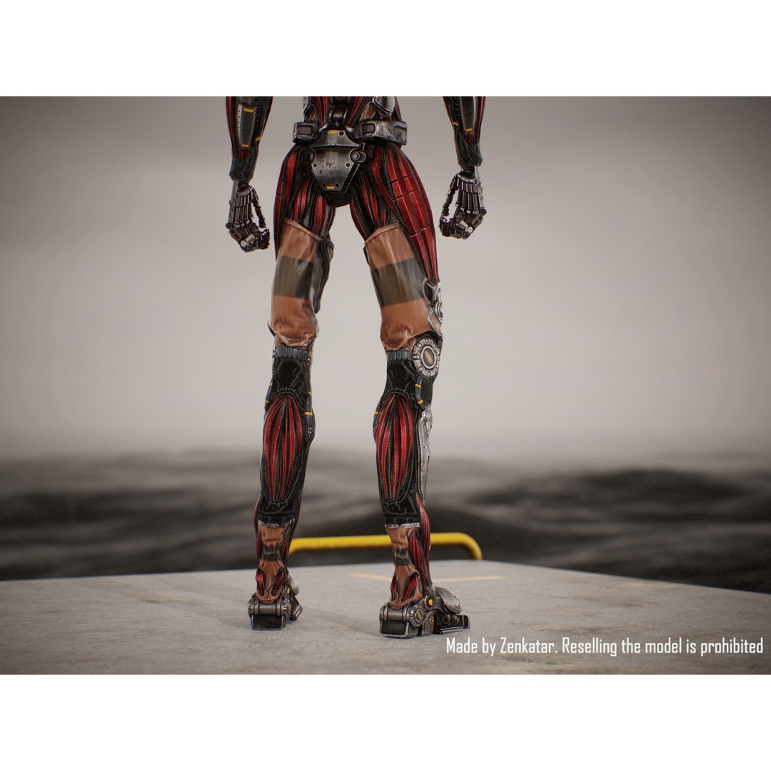 Horror Robot 3D Model – Game-Ready Low-Poly Rigged Character - View 9