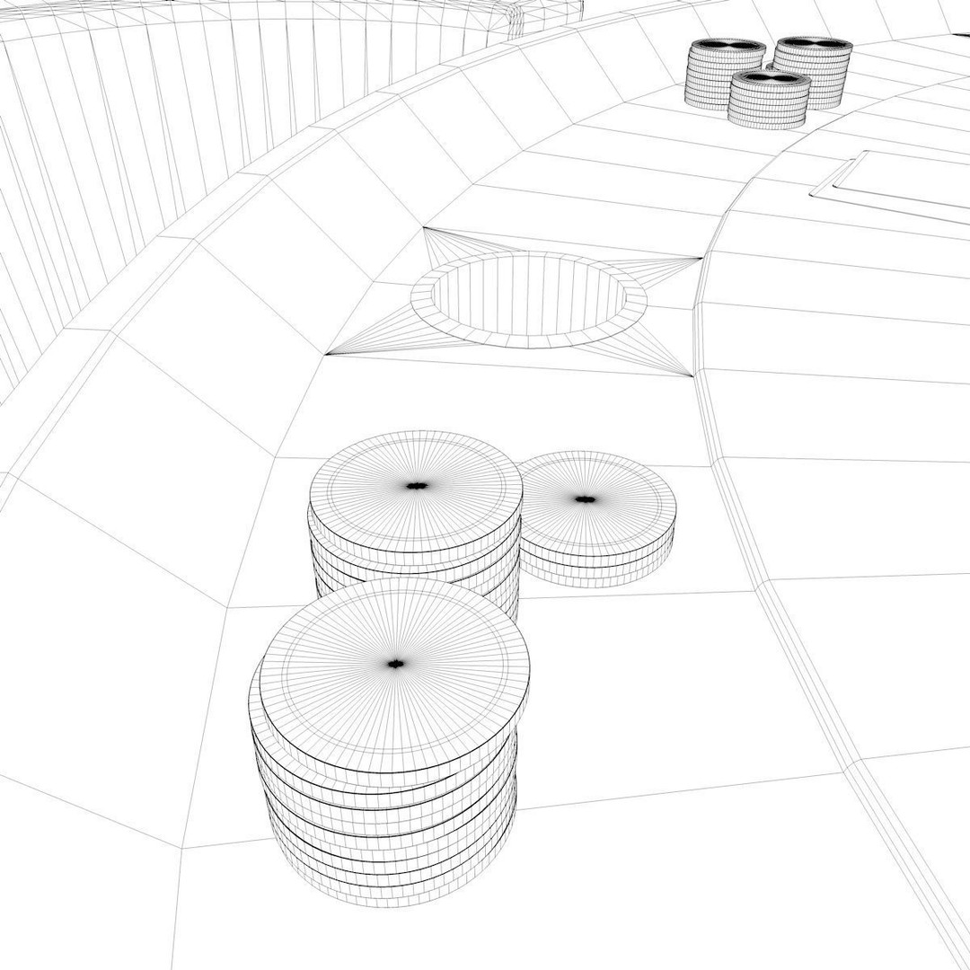 SciFi Poker Table 3D Model – Low Poly Game Asset, FBX & OBJ - View 13