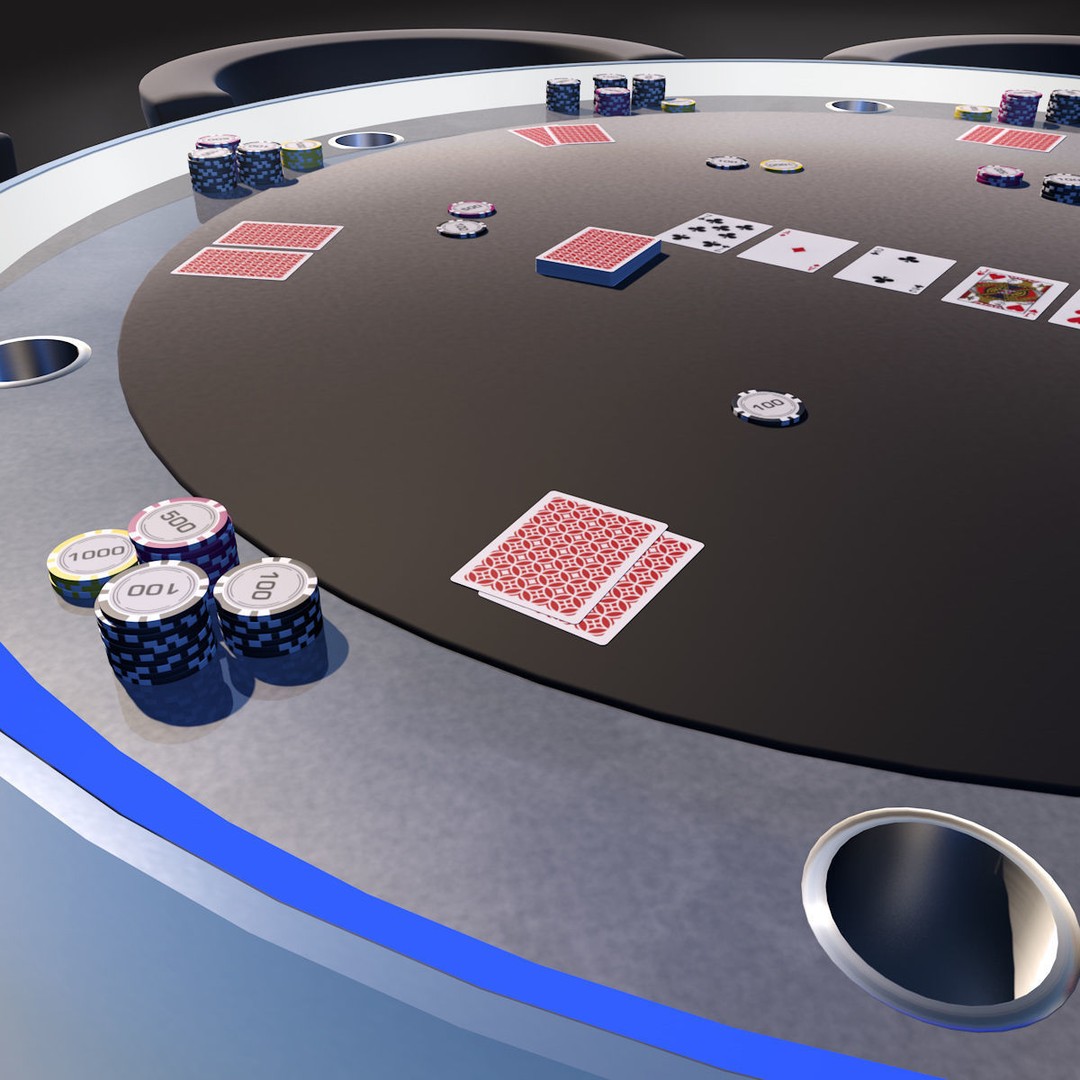SciFi Poker Table 3D Model – Low Poly Game Asset, FBX & OBJ - View 5