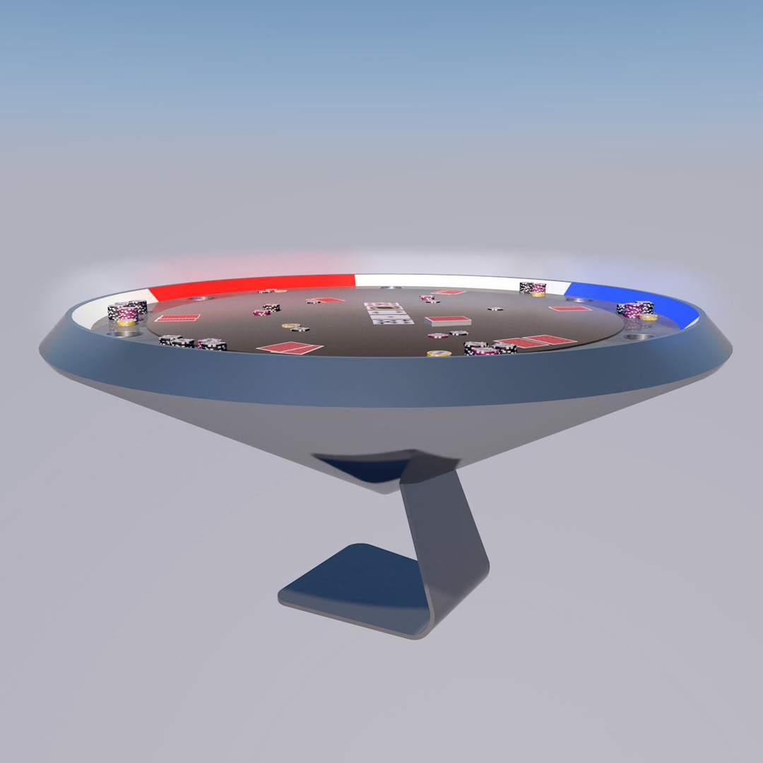 SciFi Poker Table 3D Model – Low Poly Game Asset, FBX & OBJ - View 6