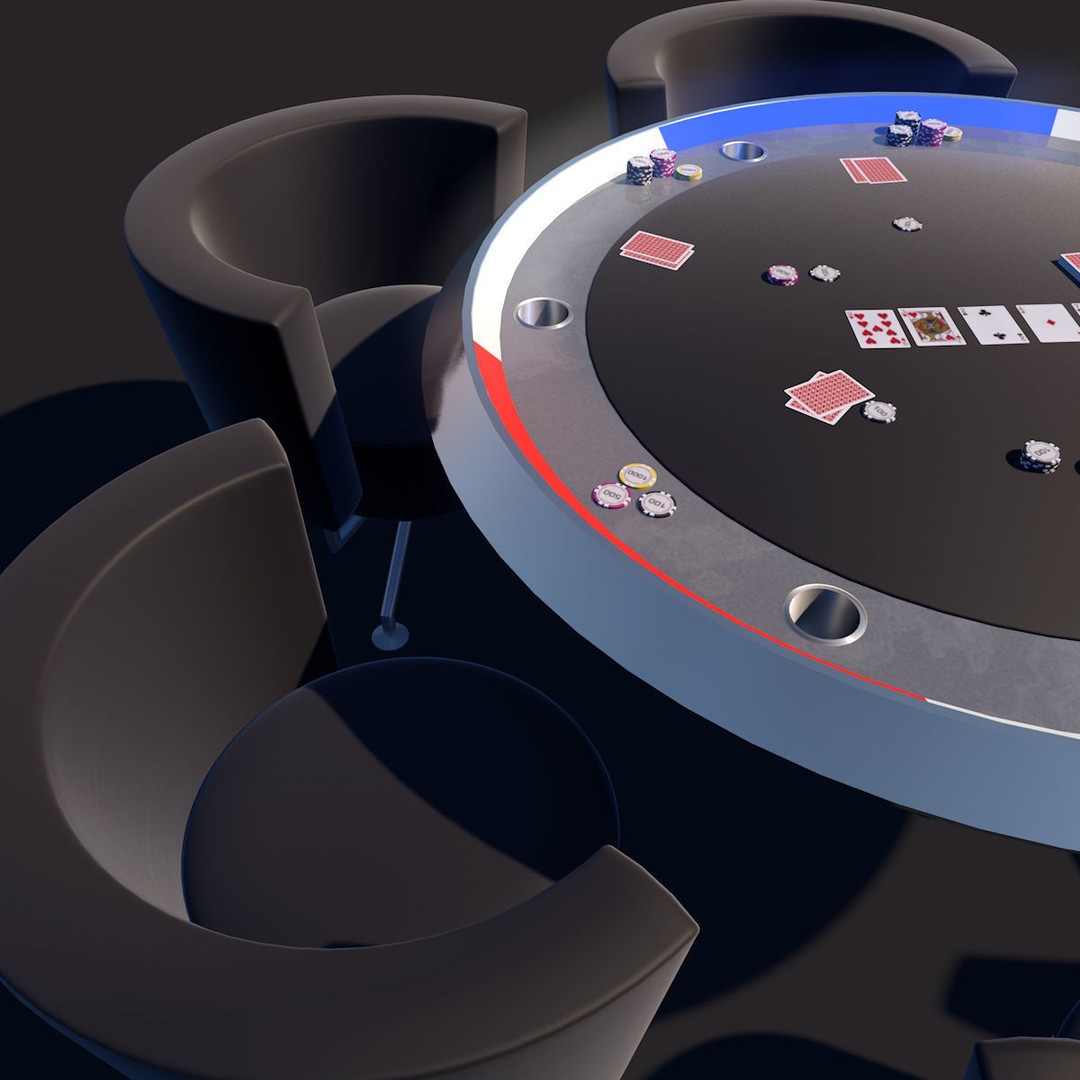SciFi Poker Table 3D Model – Low Poly Game Asset, FBX & OBJ - View 7