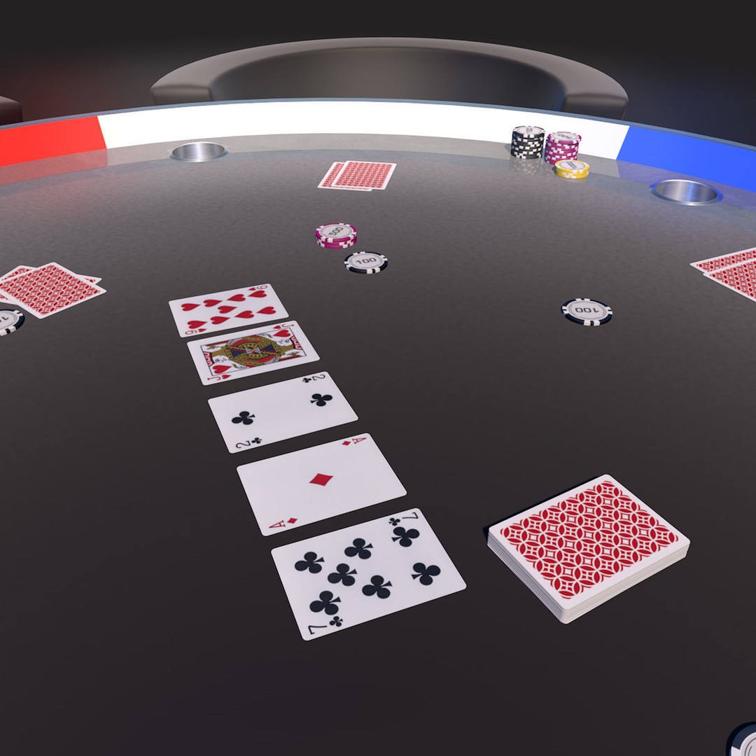 SciFi Poker Table 3D Model – Low Poly Game Asset, FBX & OBJ - View 9