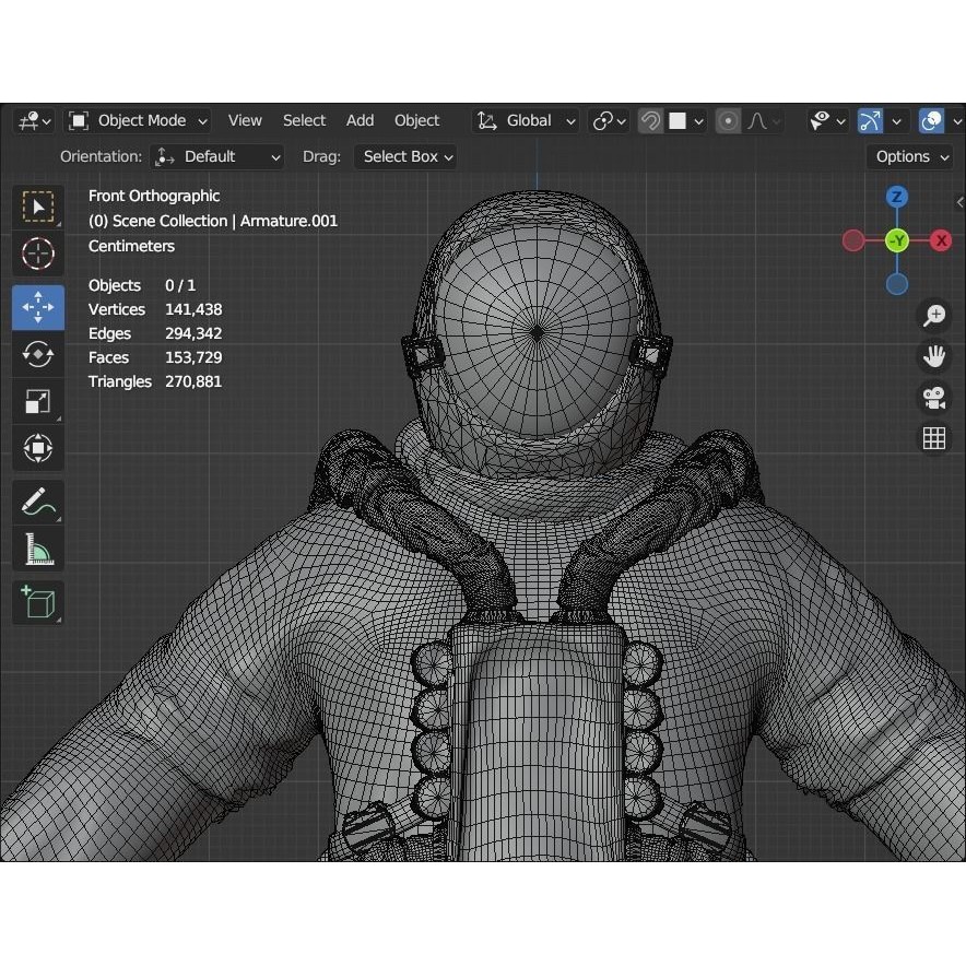 AstroCyber Emissary - Low-Poly Game-Ready 3D Model - View 20