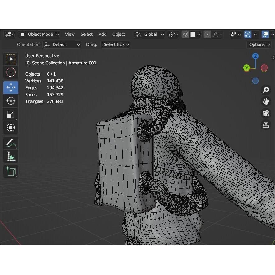 AstroCyber Emissary - Low-Poly Game-Ready 3D Model - View 22