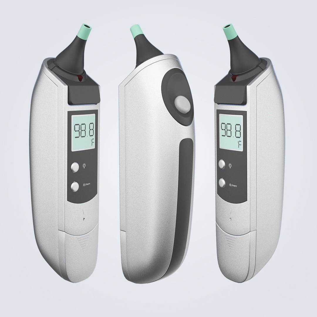 Ear Thermometer 3D Model – High Poly Detailed Medical Asset, FBX, OBJ - View 12