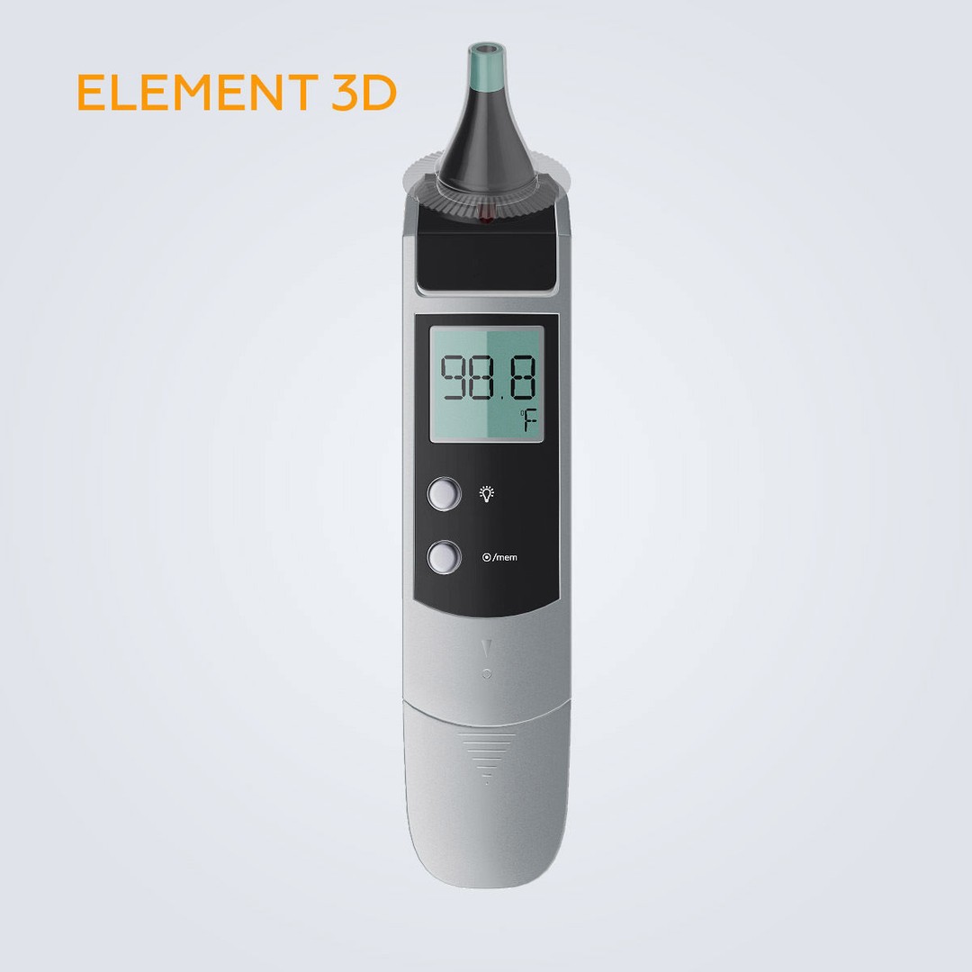 Ear Thermometer 3D Model – High Poly Detailed Medical Asset, FBX, OBJ - View 14