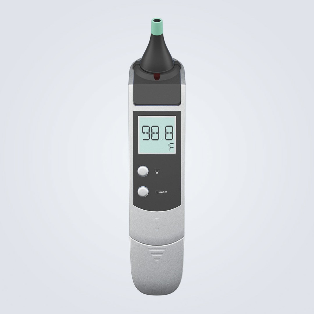 Ear Thermometer 3D Model – High Poly Detailed Medical Asset, FBX, OBJ - View 3