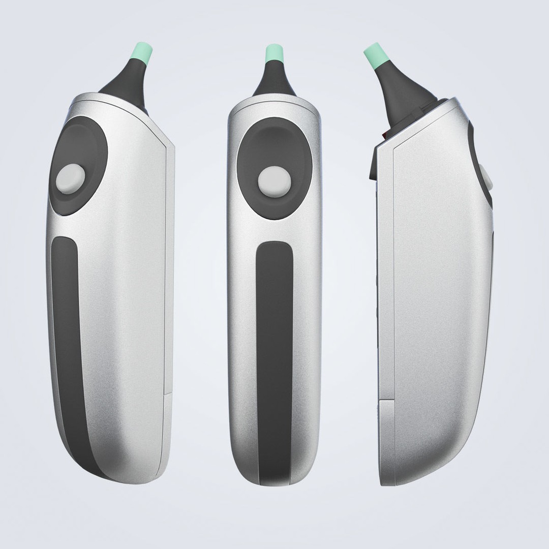 Ear Thermometer 3D Model – High Poly Detailed Medical Asset, FBX, OBJ - View 4