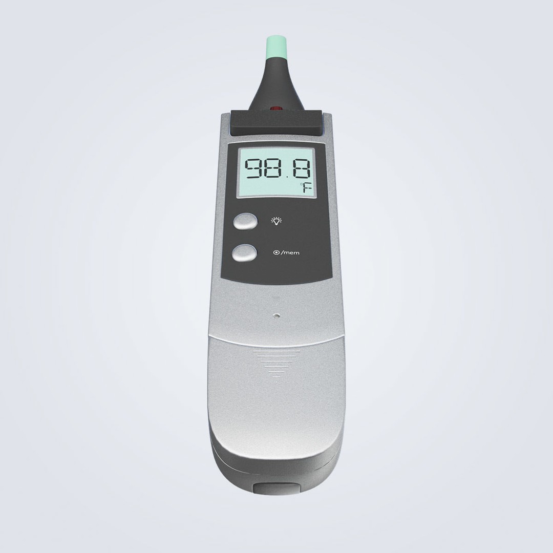 Ear Thermometer 3D Model – High Poly Detailed Medical Asset, FBX, OBJ - View 6