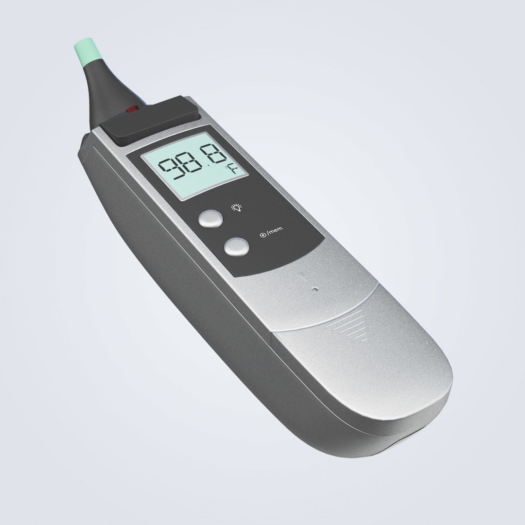 Ear Thermometer 3D Model – High Poly Detailed Medical Asset, FBX, OBJ - View 7
