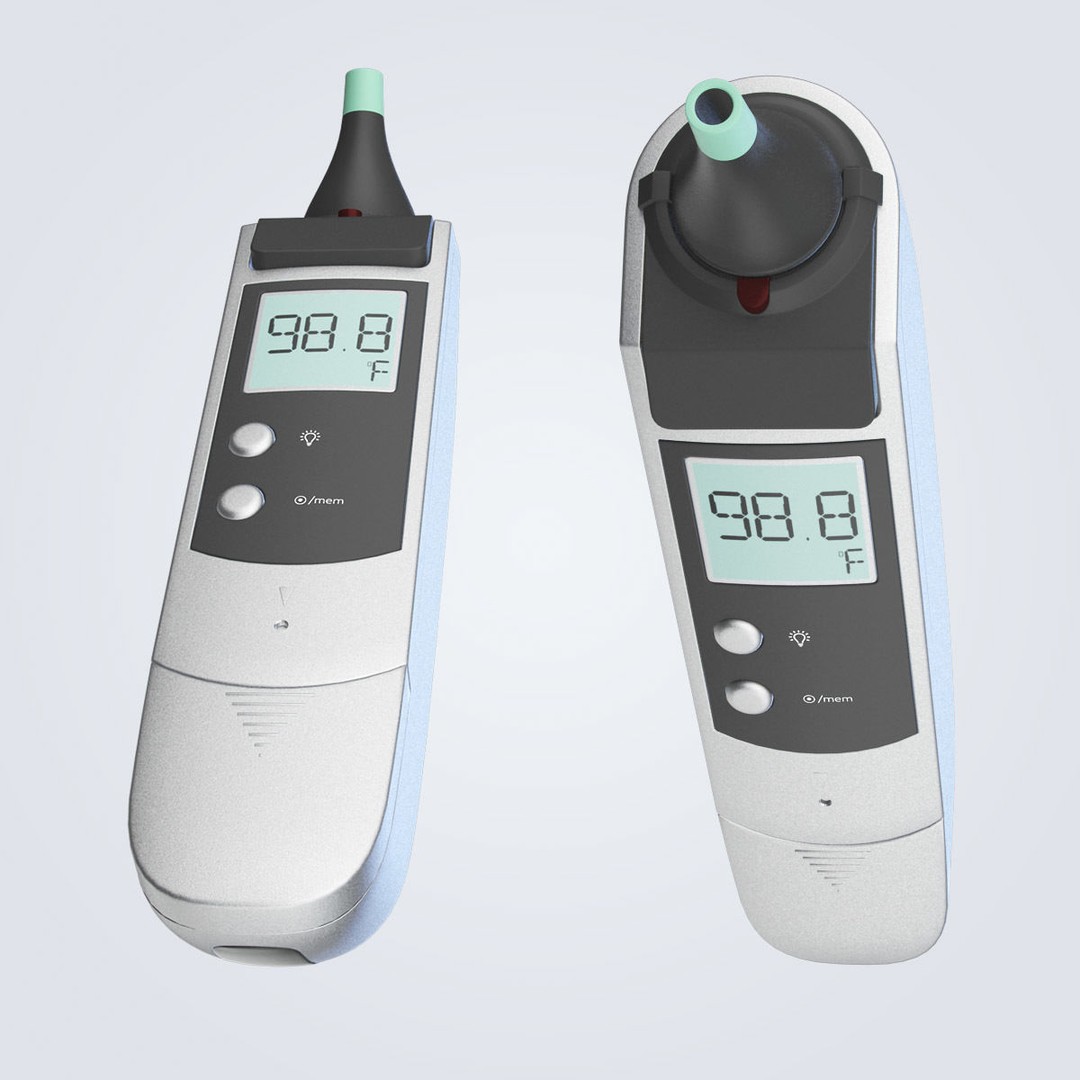 Ear Thermometer 3D Model – High Poly Detailed Medical Asset, FBX, OBJ - View 8