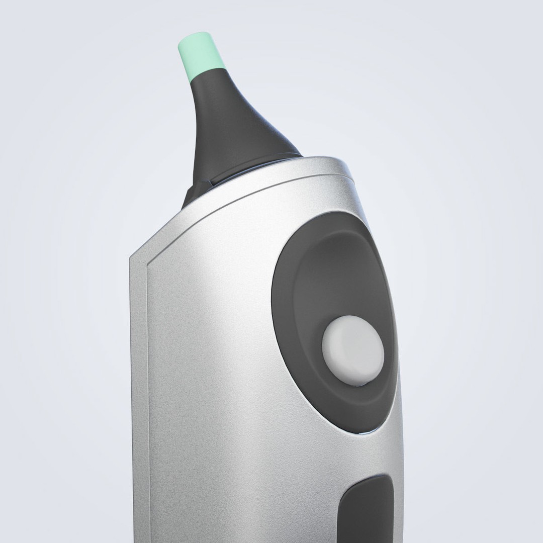 Ear Thermometer 3D Model – High Poly Detailed Medical Asset, FBX, OBJ - View 9
