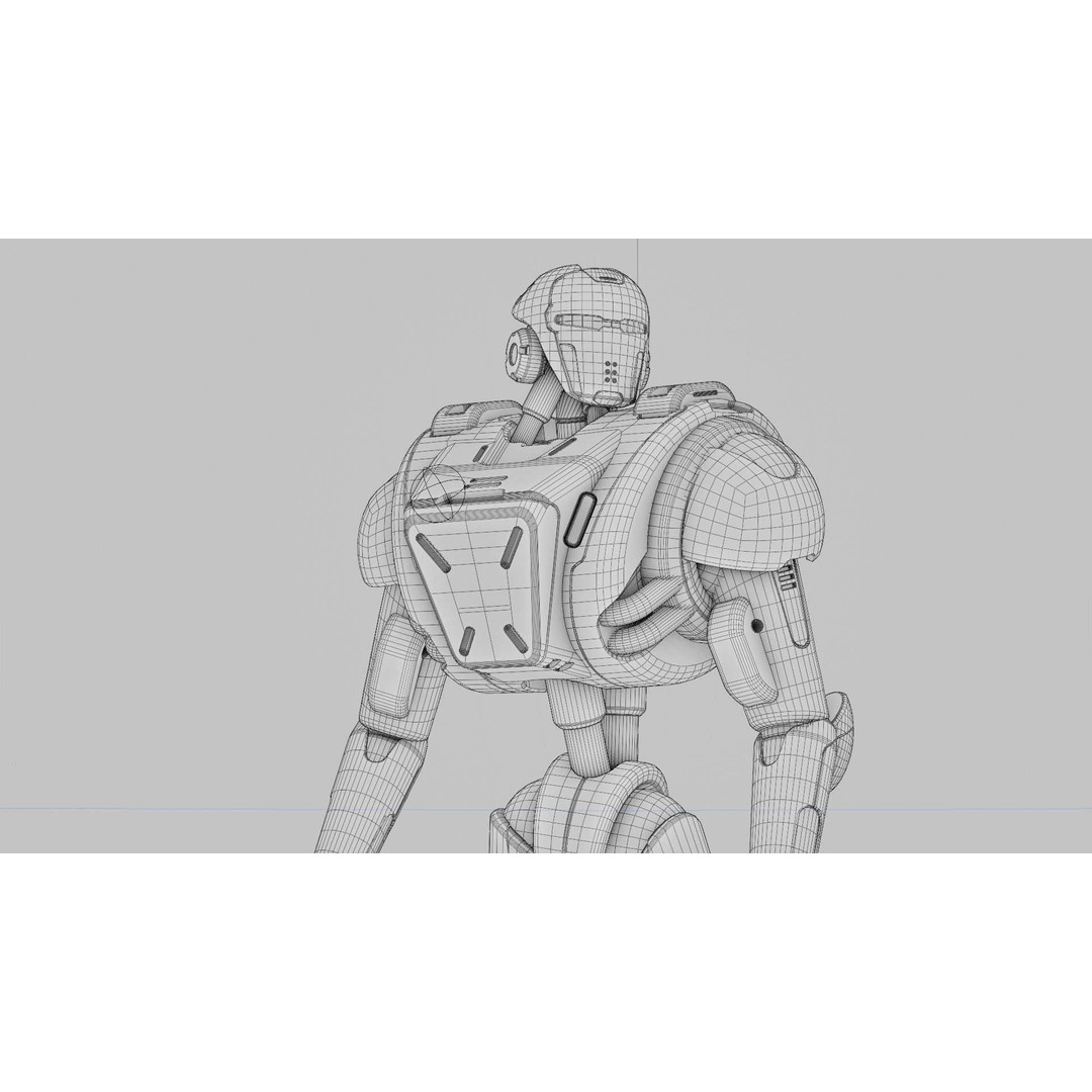 Android Mecha C 3D Model – Rigged Sci-Fi Character for Unity & Unreal