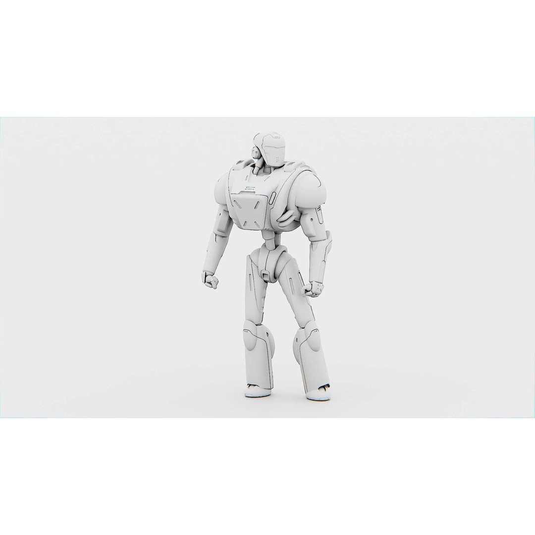 Android Mecha C 3D Model – Rigged Sci-Fi Character for Unity & Unreal - View 35