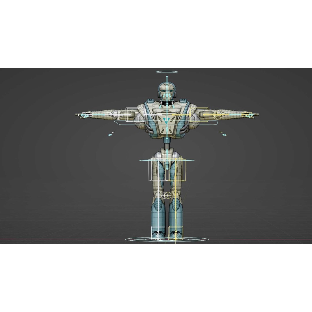 Android Mecha C 3D Model – Rigged Sci-Fi Character for Unity & Unreal - View 40