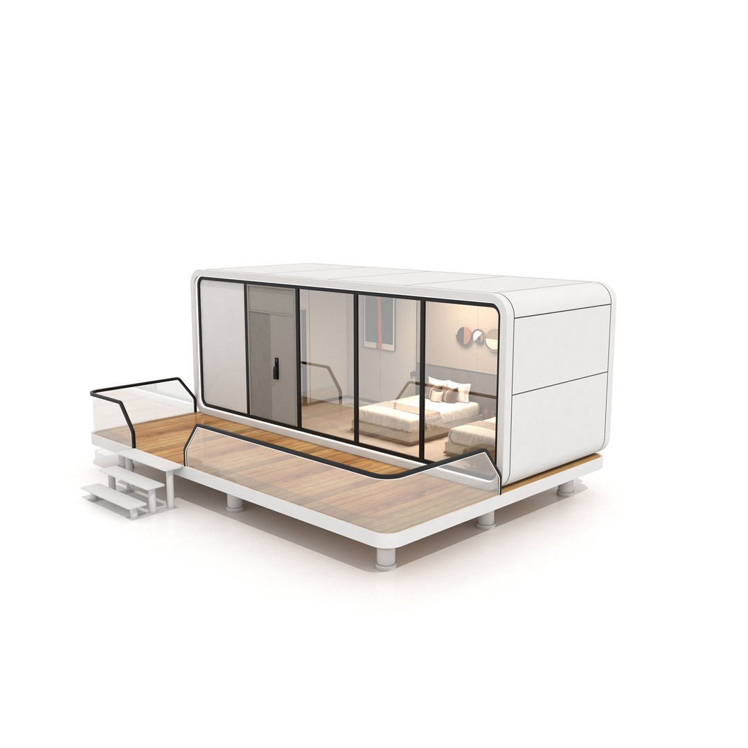 Space Cabin Homestay 3D Model – Modern Capsule Design, FBX - View 5