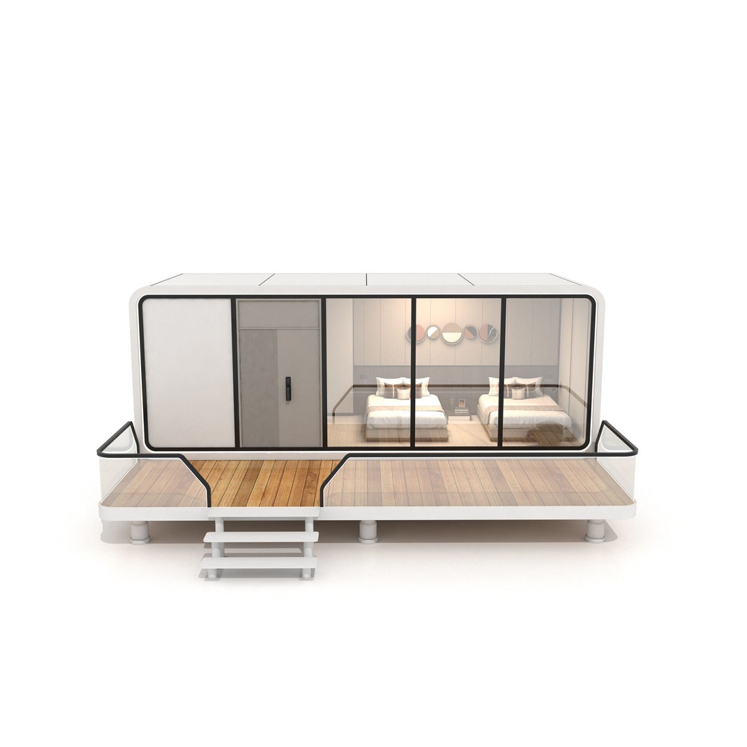 Space Cabin Homestay 3D Model – Modern Capsule Design, FBX - View 6