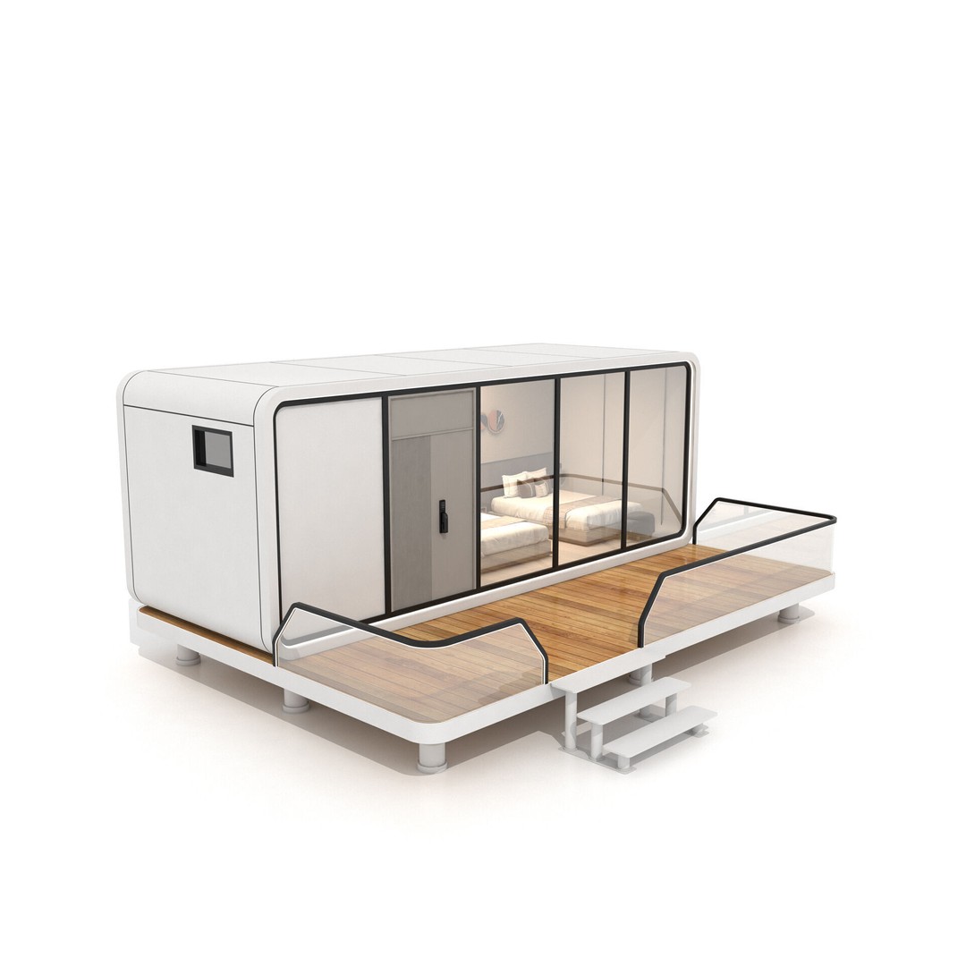Space Cabin Homestay 3D Model – Modern Capsule Design, FBX - View 7