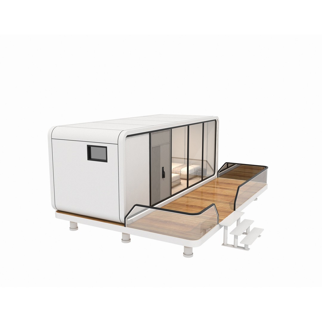 Space Cabin Homestay 3D Model – Modern Capsule Design, FBX - View 9