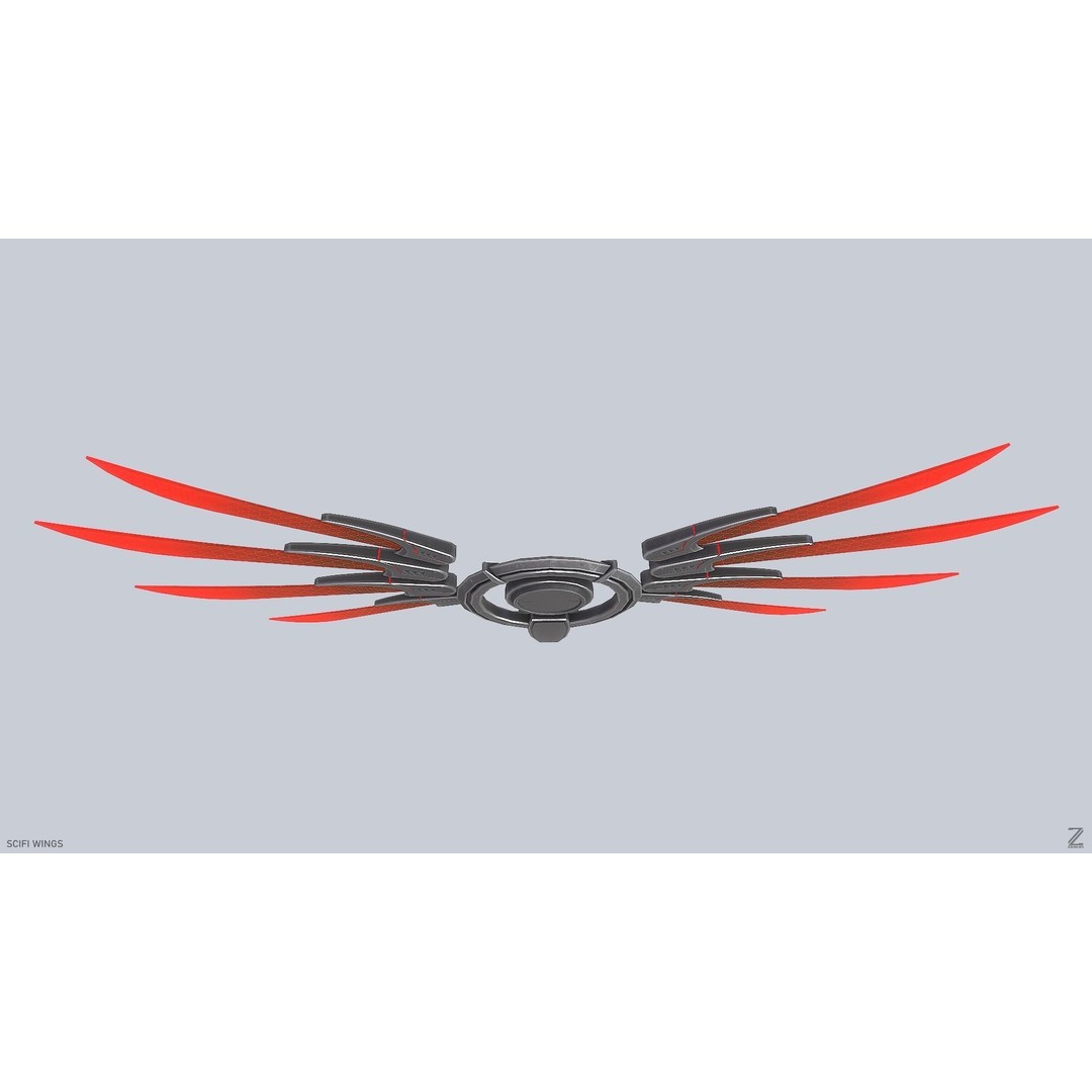 Sci-Fi Wings 3D Model – Low Poly Game Asset, FBX, PBR Textures - View 8
