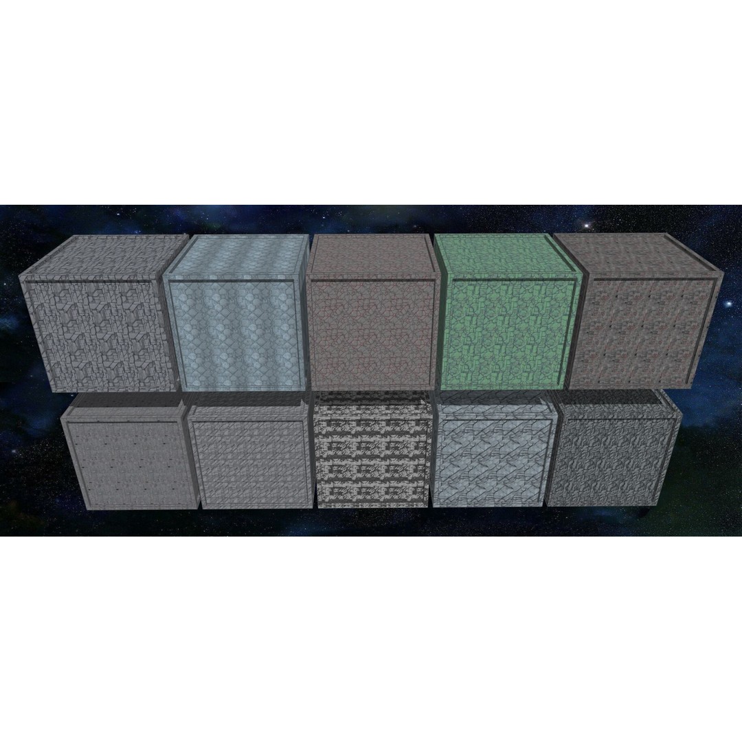 Seamless Sci-fi Panel Textures 3D Model – 20 Unique Designs, JPG - View 3
