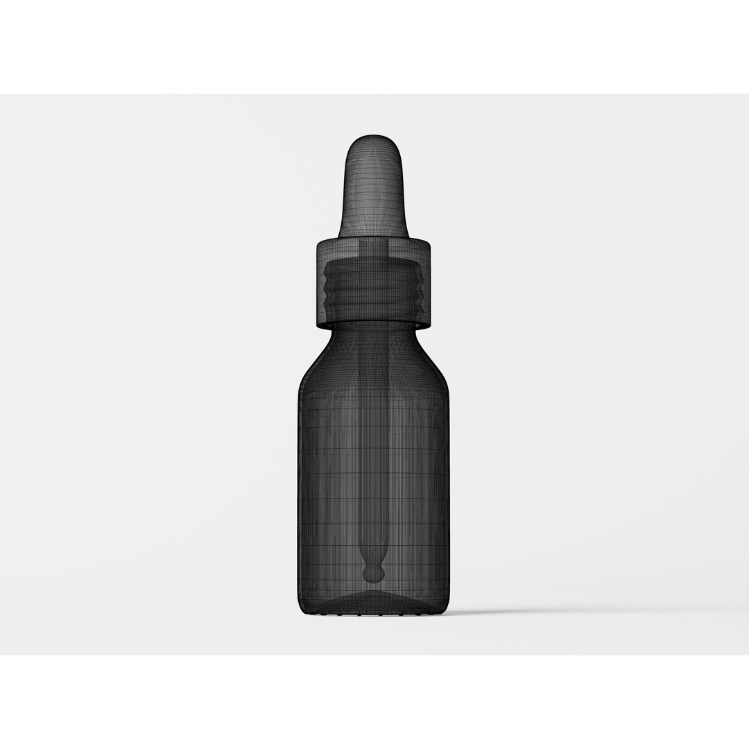 Clear Glass Dropper Bottle 3D Model – Low Poly PBR Asset, FBX, OBJ - View 10