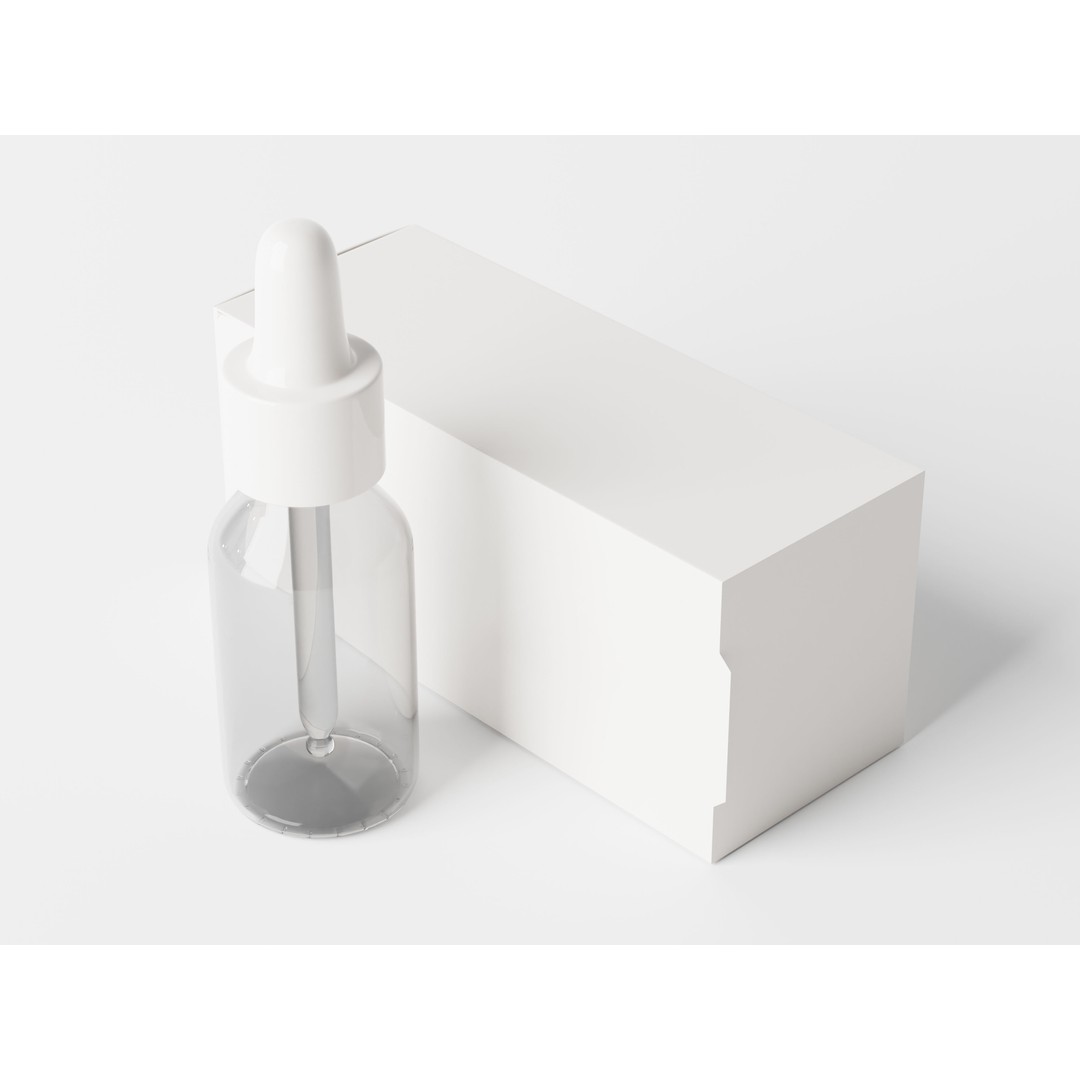 Clear Glass Dropper Bottle 3D Model – Low Poly PBR Asset, FBX, OBJ - View 5
