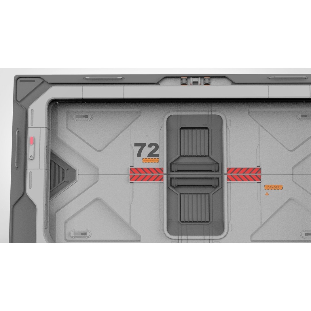 Sci-Fi Door 3D Model – Complex Automatic Design, FBX & OBJ - View 11