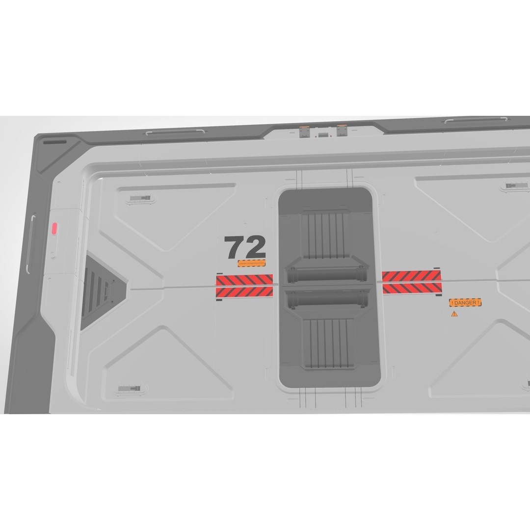 Sci-Fi Door 3D Model – Complex Automatic Design, FBX & OBJ - View 12