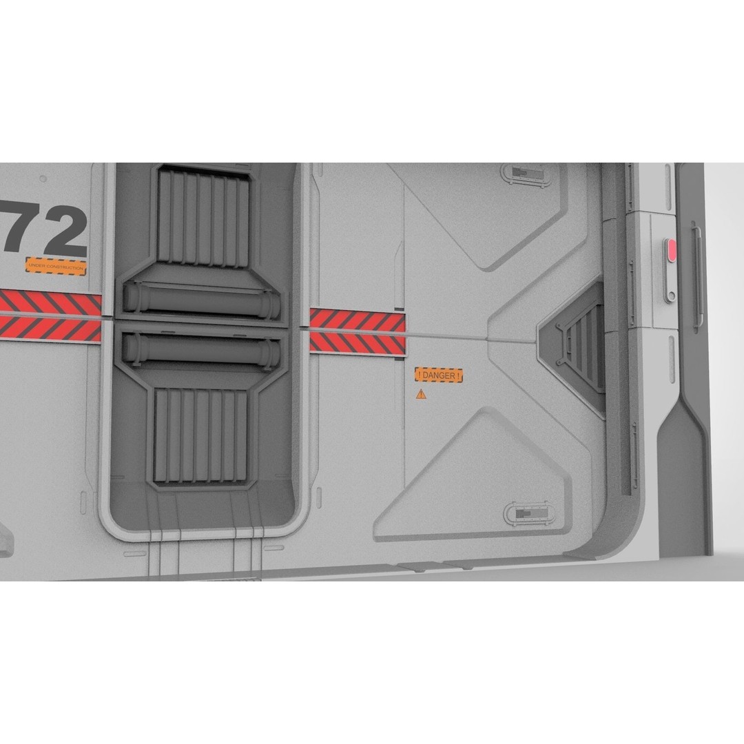 Sci-Fi Door 3D Model – Complex Automatic Design, FBX & OBJ - View 13