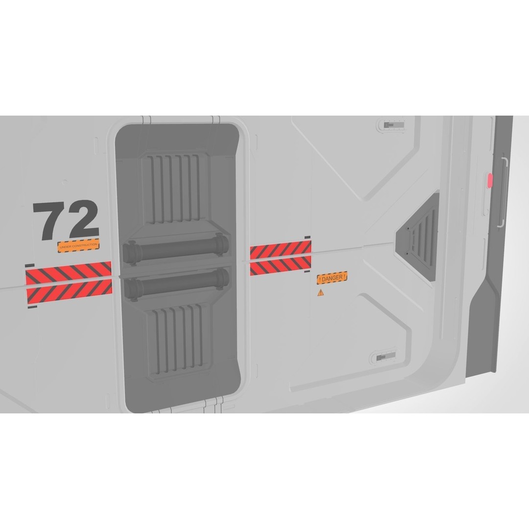 Sci-Fi Door 3D Model – Complex Automatic Design, FBX & OBJ - View 14