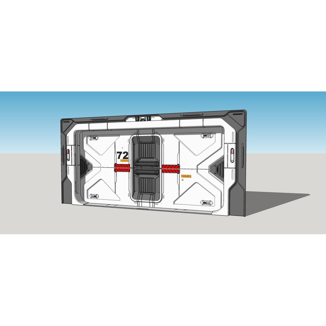 Sci-Fi Door 3D Model – Complex Automatic Design, FBX & OBJ - View 19