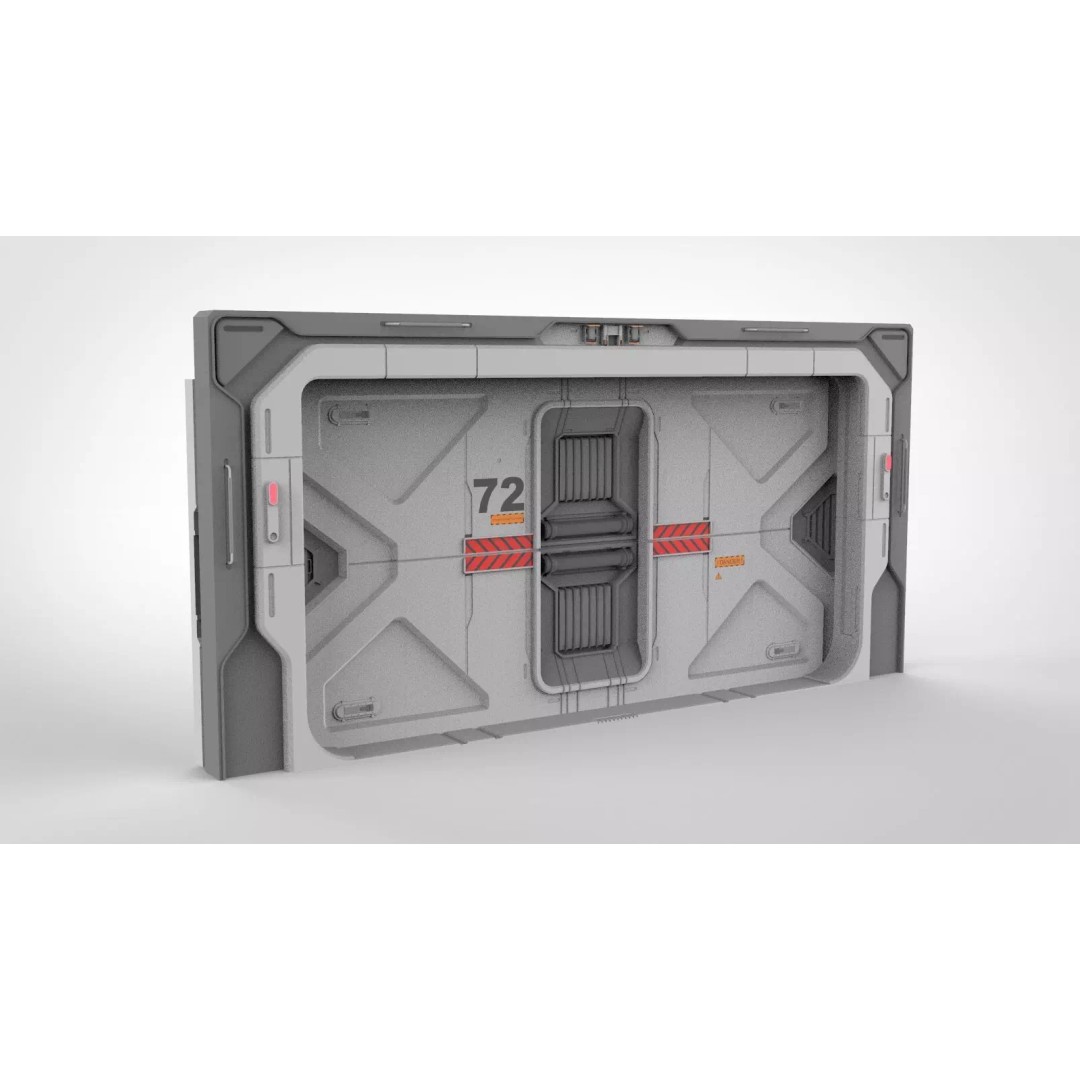 Sci-Fi Door 3D Model – Complex Automatic Design, FBX & OBJ - View 2