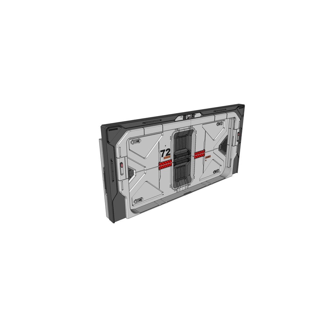 Sci-Fi Door 3D Model – Complex Automatic Design, FBX & OBJ - View 21