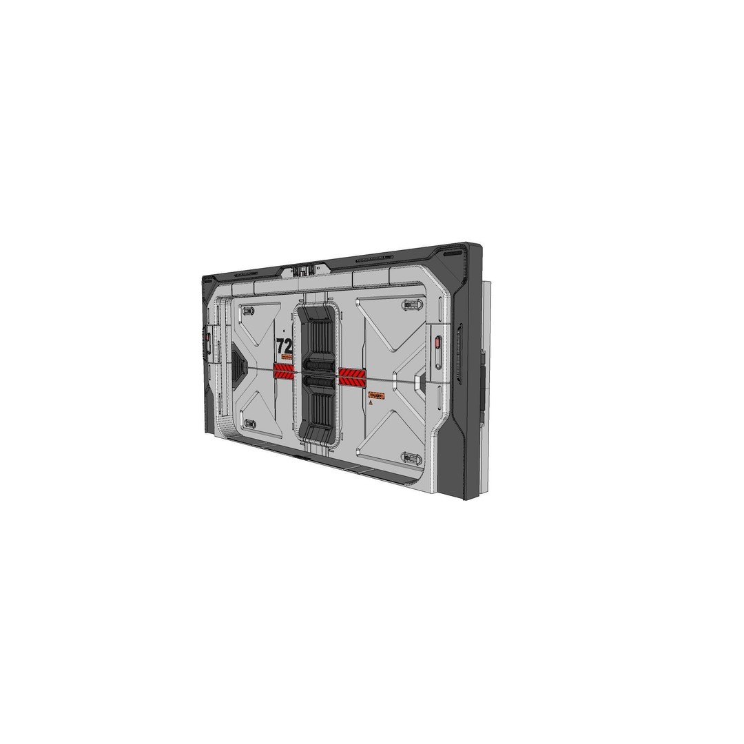 Sci-Fi Door 3D Model – Complex Automatic Design, FBX & OBJ - View 22
