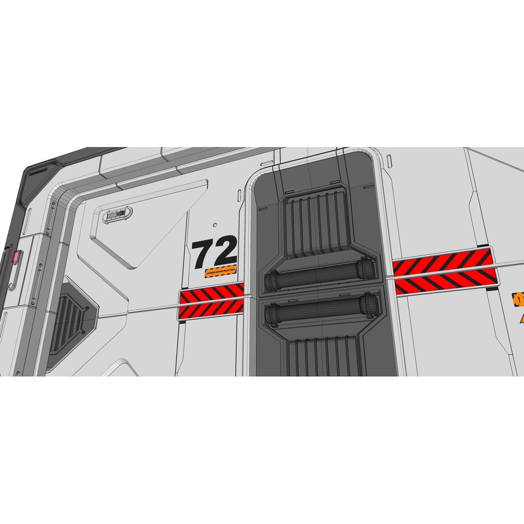 Sci-Fi Door 3D Model – Complex Automatic Design, FBX & OBJ - View 23