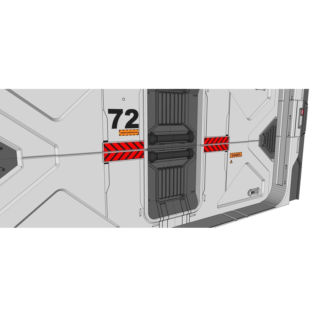 Sci-Fi Door 3D Model – Complex Automatic Design, FBX & OBJ - View 24