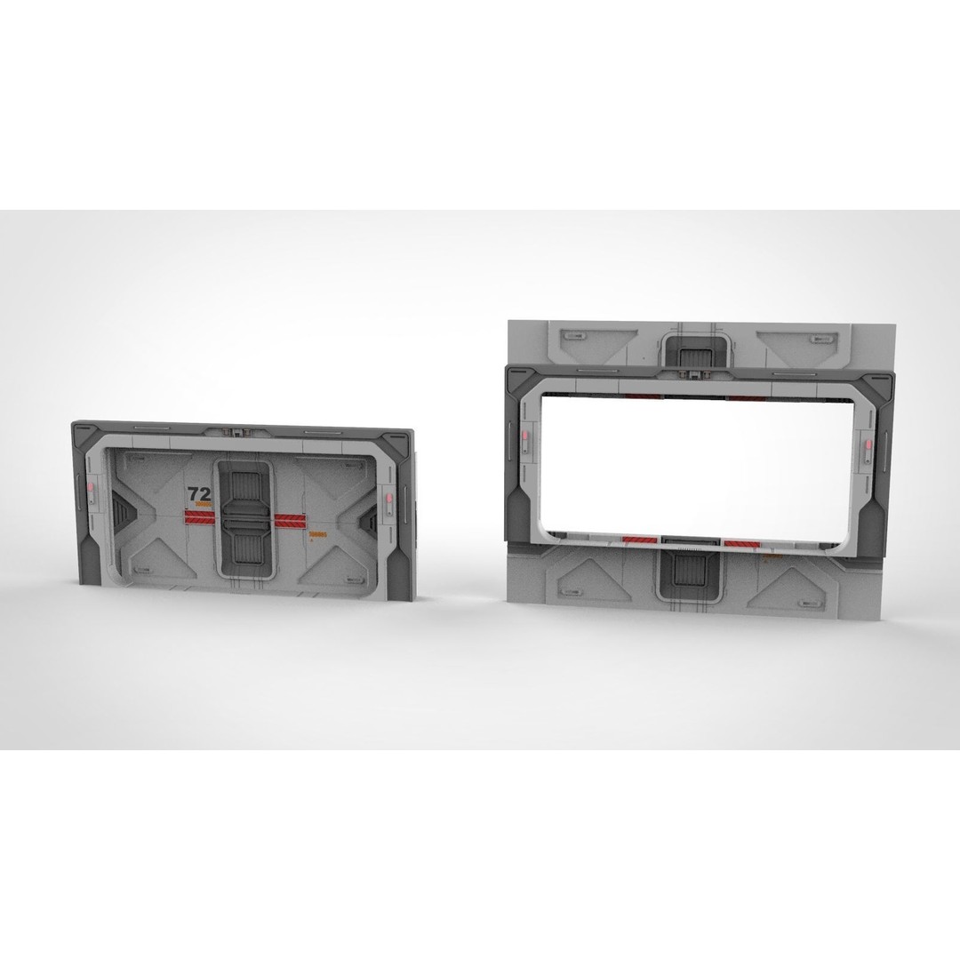 Sci-Fi Door 3D Model – Complex Automatic Design, FBX & OBJ - View 3