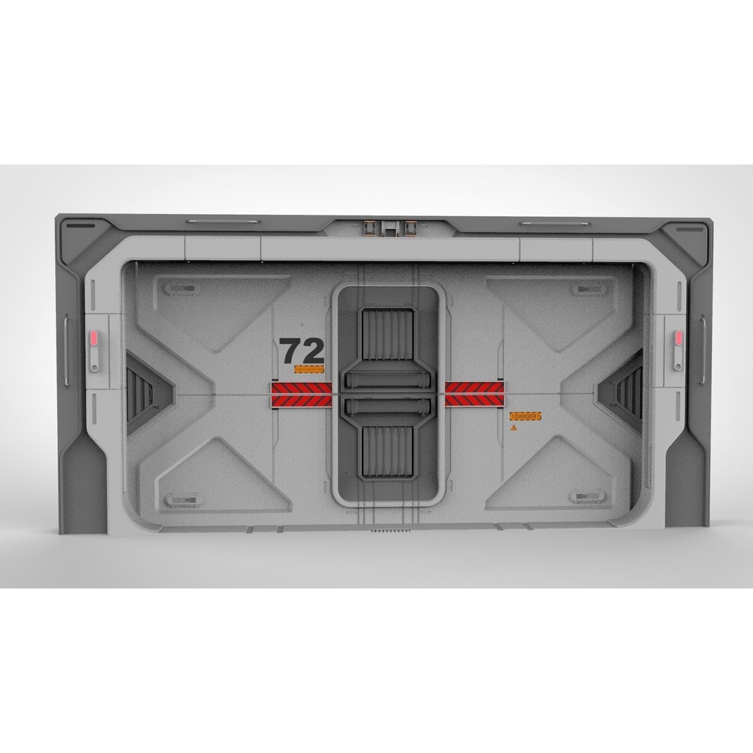 Sci-Fi Door 3D Model – Complex Automatic Design, FBX & OBJ - View 4