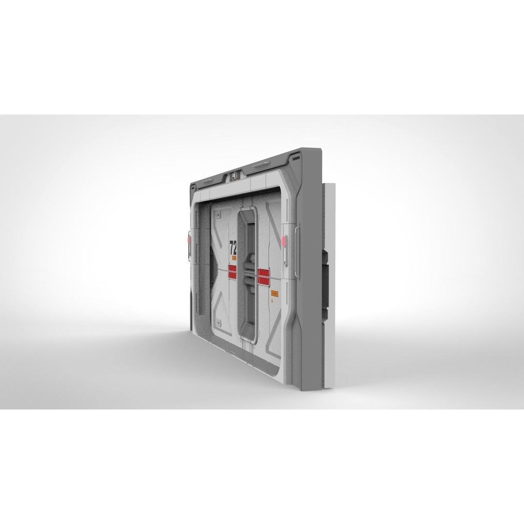 Sci-Fi Door 3D Model – Complex Automatic Design, FBX & OBJ - View 9
