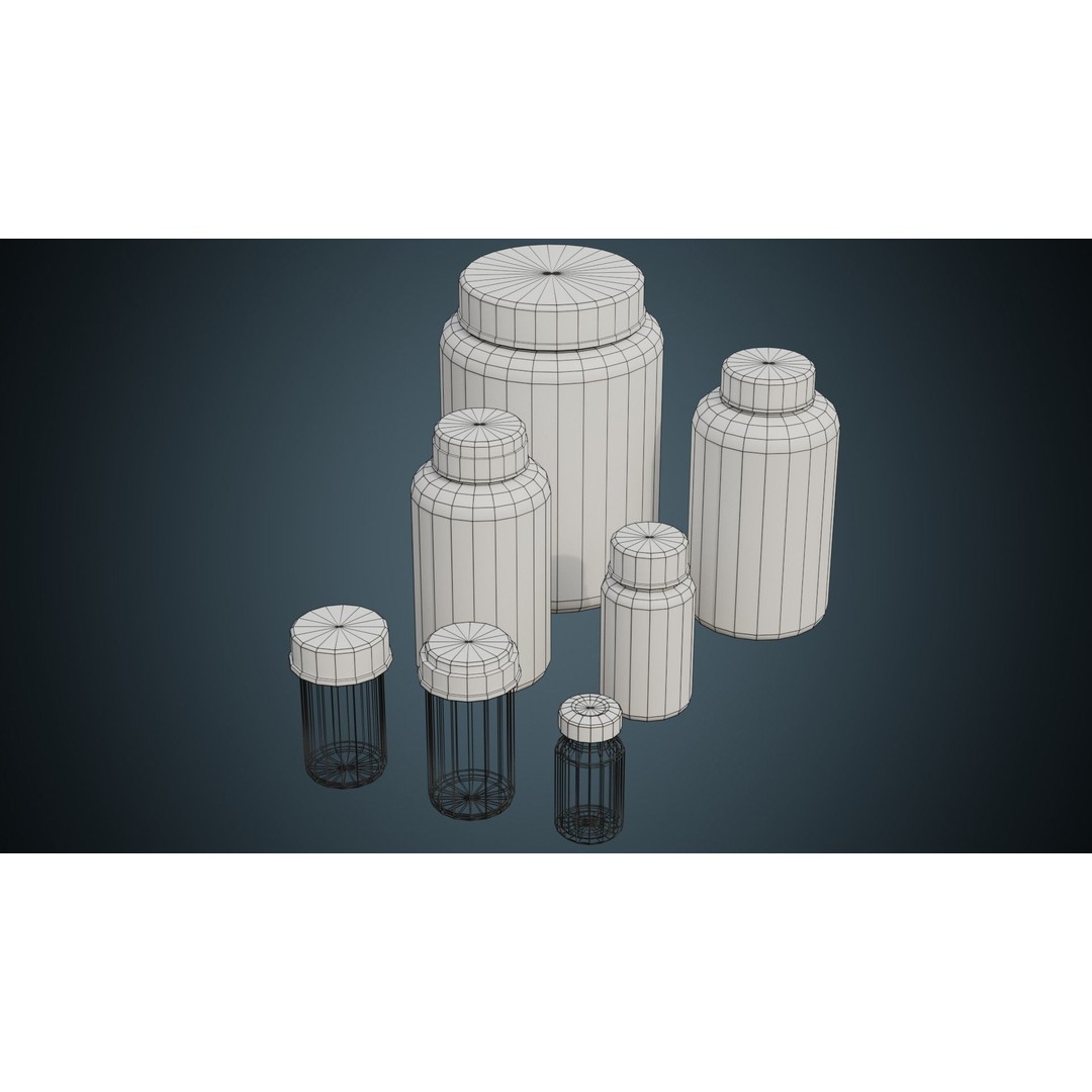 Medicine Bottle 3D Model – Low Poly PBR Asset for Medical Use - View 10