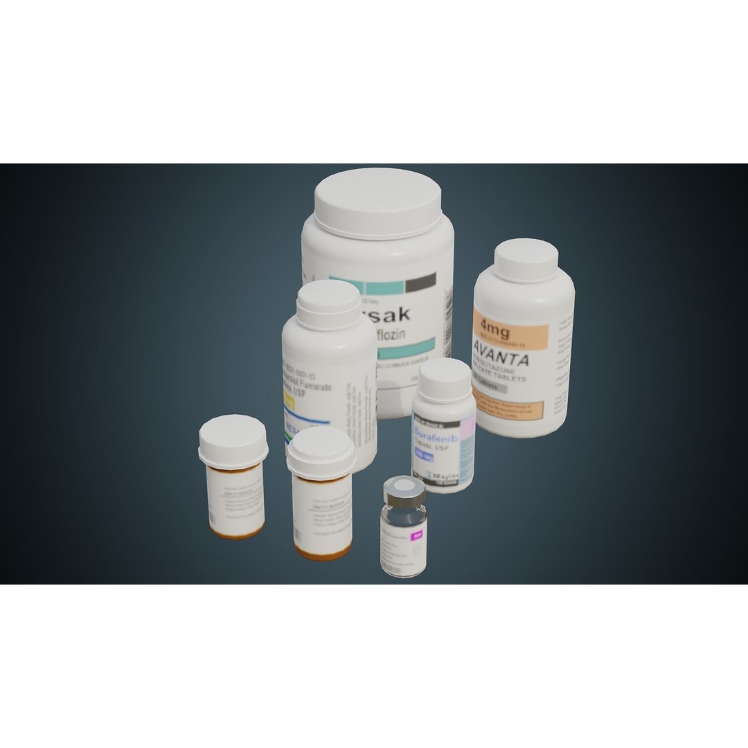 Medicine Bottle 3D Model – Low Poly PBR Asset for Medical Use - View 5