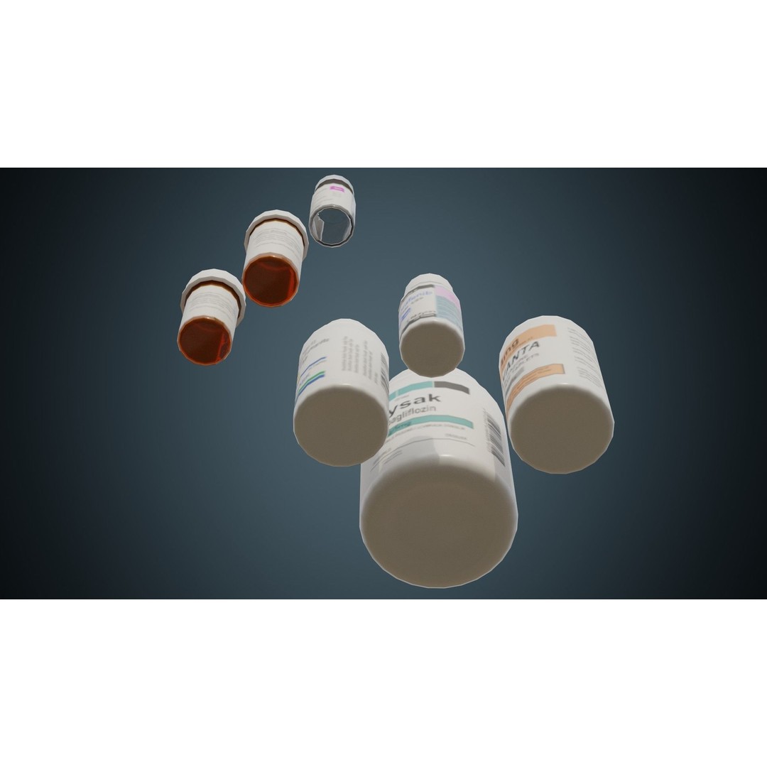 Medicine Bottle 3D Model – Low Poly PBR Asset for Medical Use - View 9