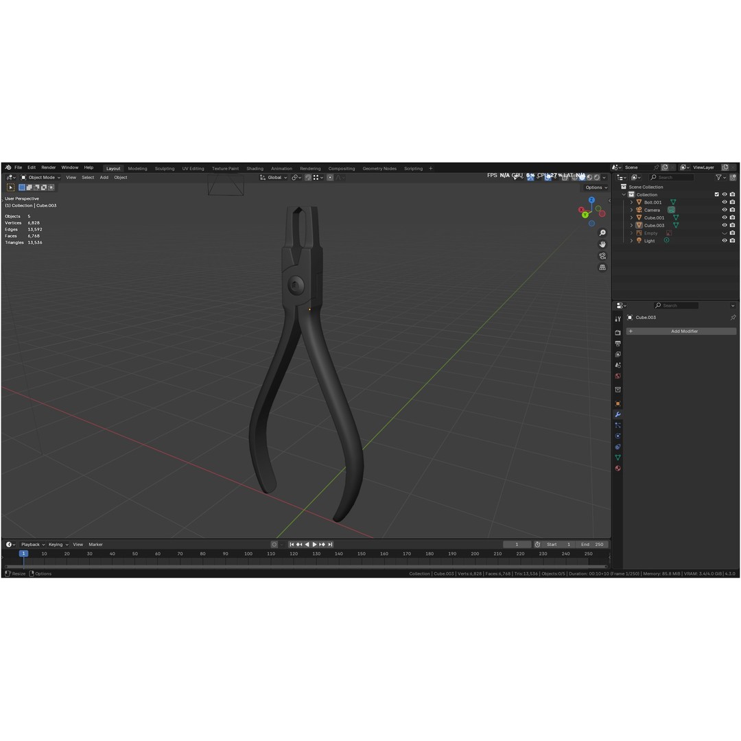 Bracket Removing Plier Tool 3D Model – Low Poly PBR Asset, FBX, OBJ - View 27