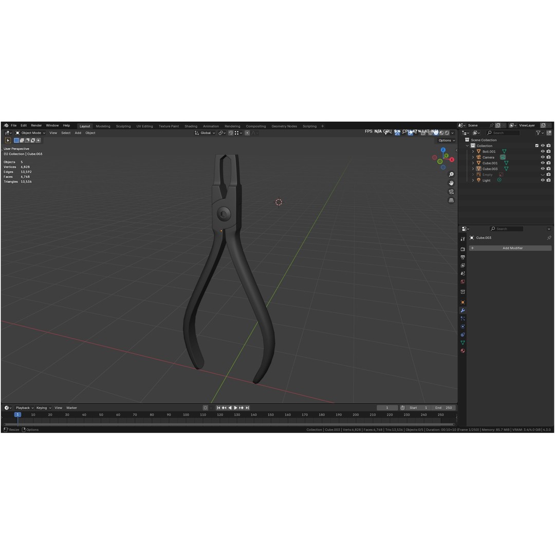 Bracket Removing Plier Tool 3D Model – Low Poly PBR Asset, FBX, OBJ - View 28