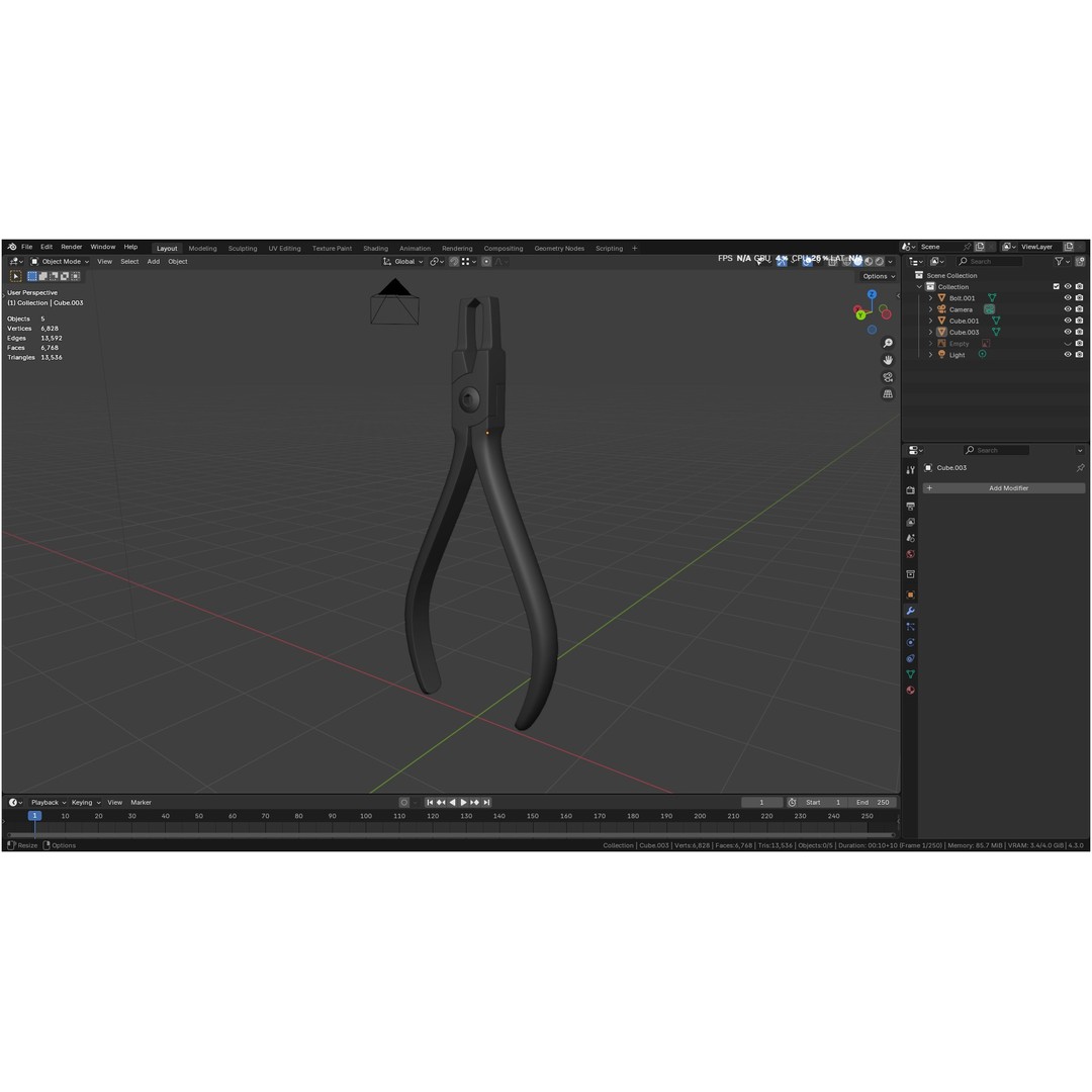 Bracket Removing Plier Tool 3D Model – Low Poly PBR Asset, FBX, OBJ - View 29