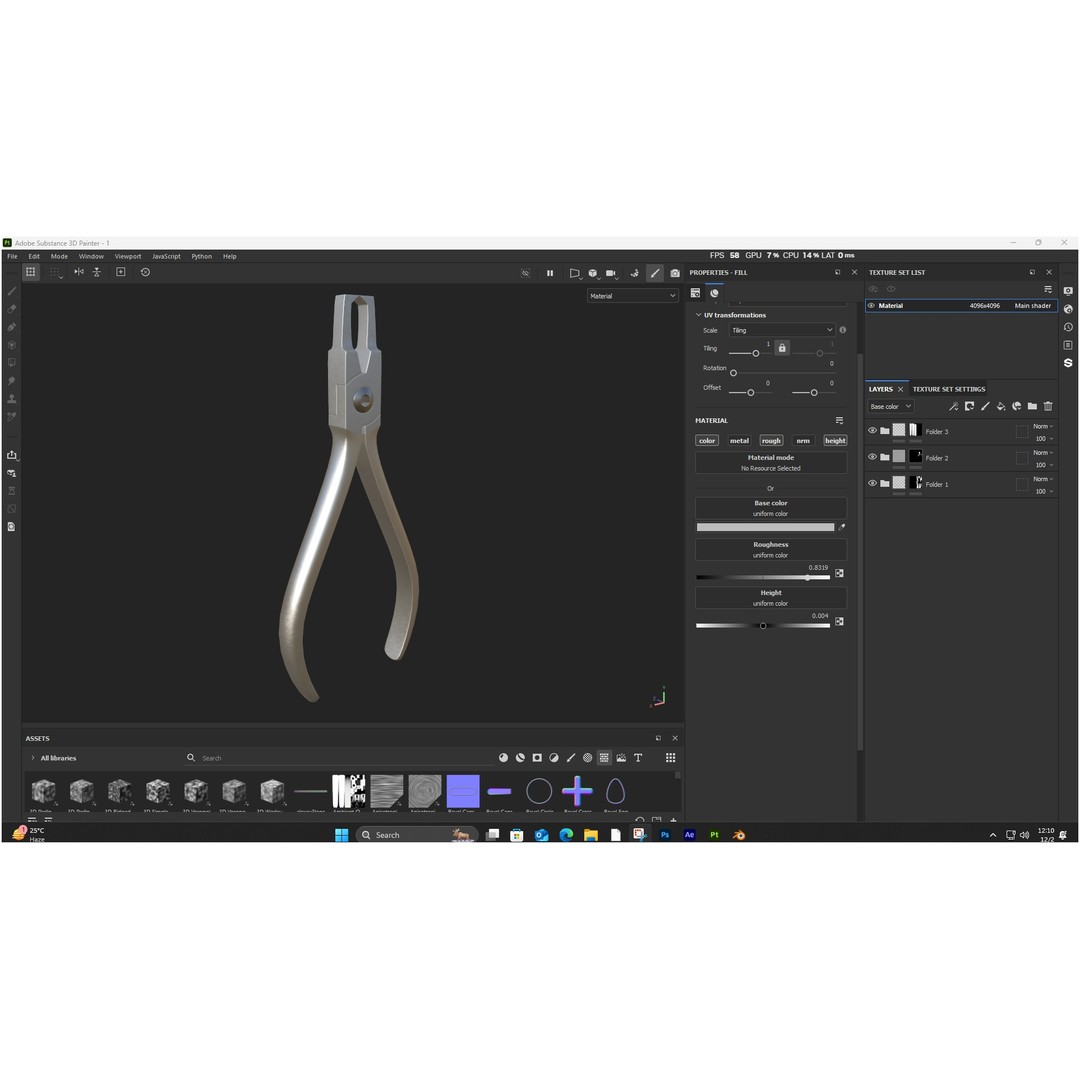Bracket Removing Plier Tool 3D Model – Low Poly PBR Asset, FBX, OBJ - View 3