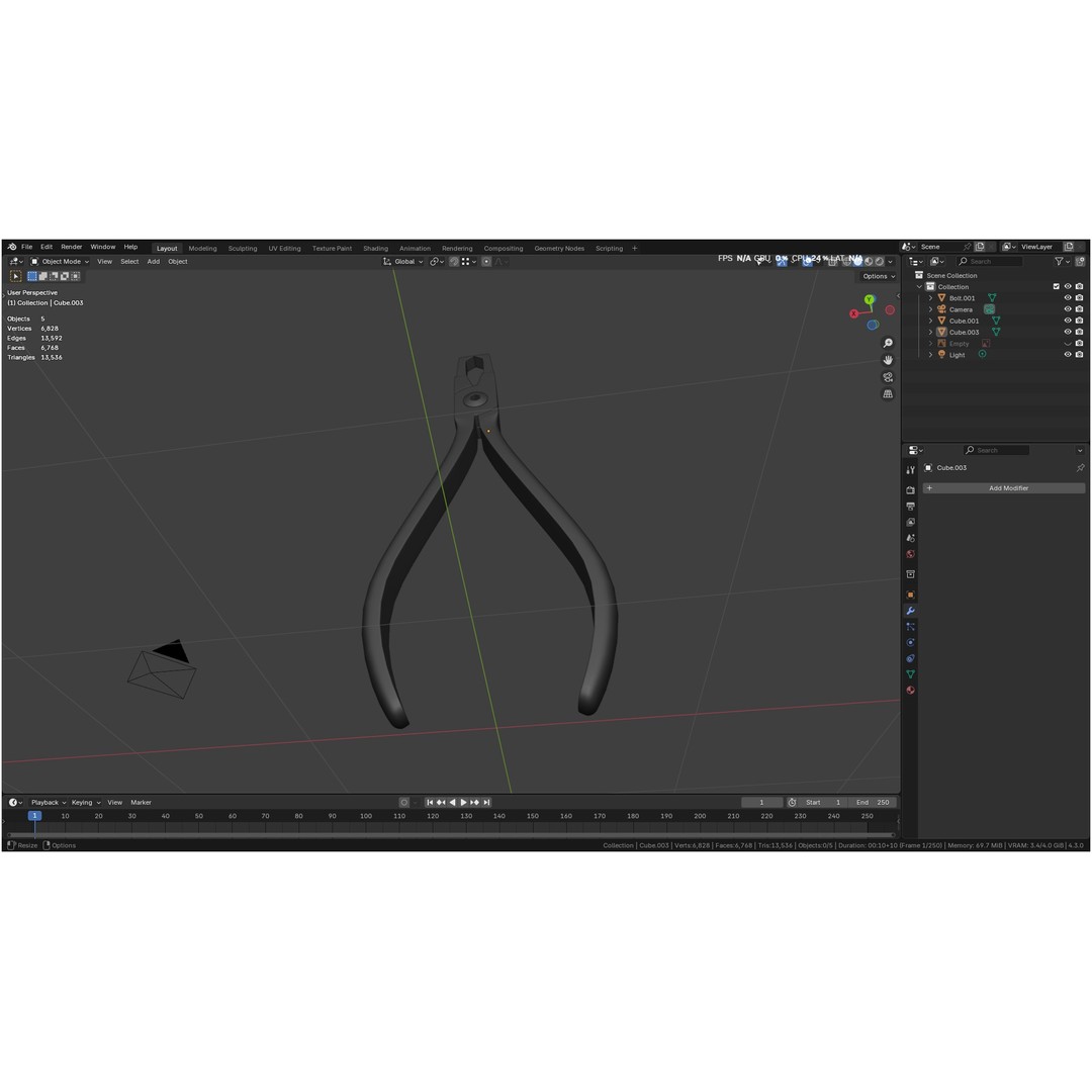Bracket Removing Plier Tool 3D Model – Low Poly PBR Asset, FBX, OBJ - View 30